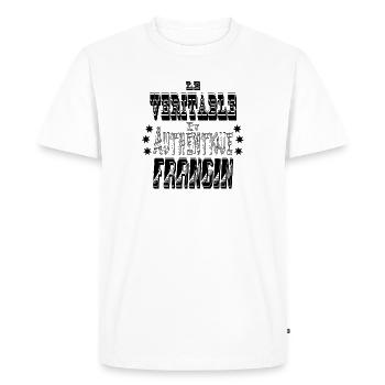 Le Véritable et Authentique Frangin - T-shirt Premium bio Homme - blanc - Devant - Nico (187cm)