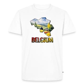 Watercolor Map of Belgium - Men's Premium Organic T-Shirt - white - Front - Nico (187cm)