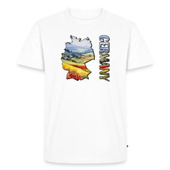 Watercolor Map of Germany - Men's Premium Organic T-Shirt - white - Front - Nico (187cm)