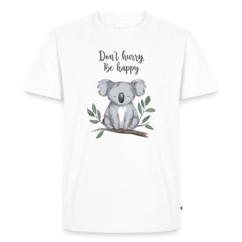 Don't Hurry, Be Happy - Watercolor Koala - Men's Premium Organic T-Shirt - white - Front - Nico (187cm)