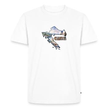Carte à l’aquarelle de la Croatie - T-shirt Premium bio Homme - blanc - Devant - Nico (187cm)