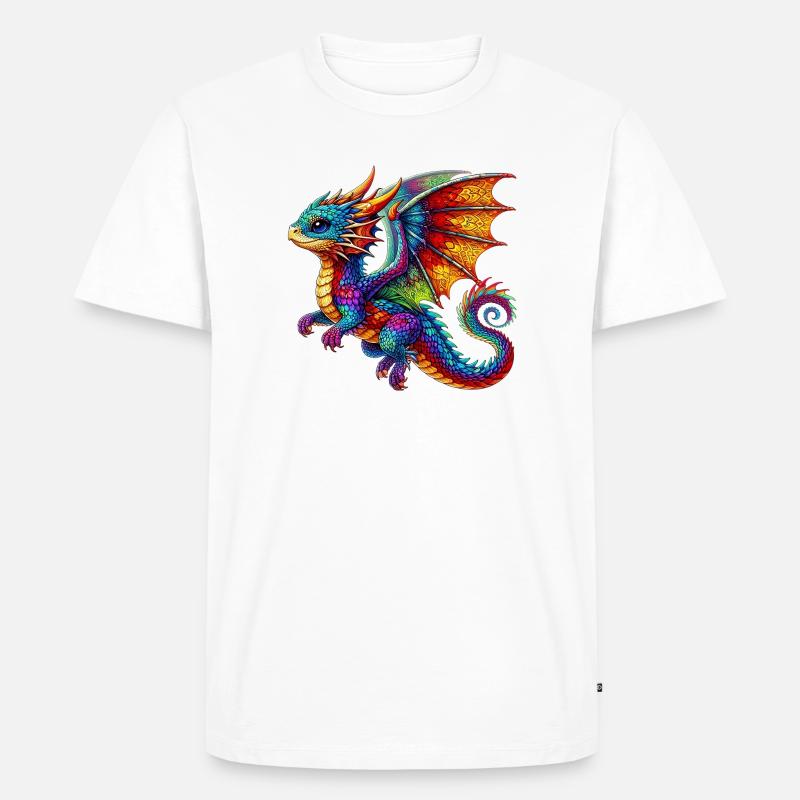 Drache - Männer Premium Bio T-Shirt - Weiß