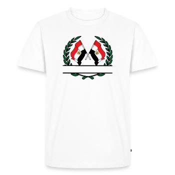 Flags Egypt laurel wreath banner - Men's Premium Organic T-Shirt - white - Front - Nico (187cm)