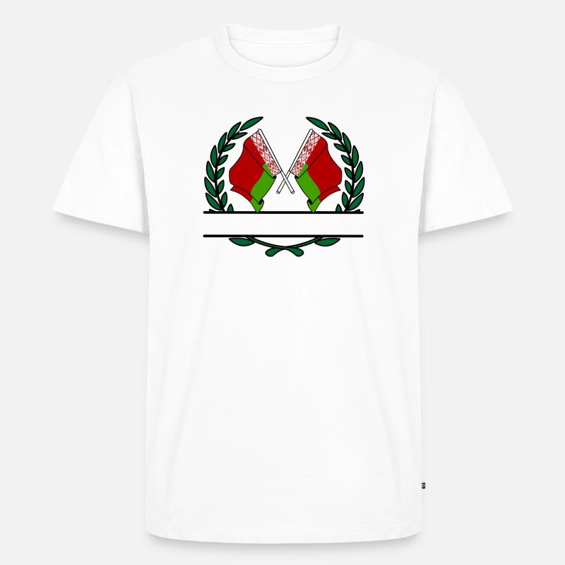 Fahnen Belarus Lorbeerkranz Banner - Männer Premium Bio T-Shirt - Weiß