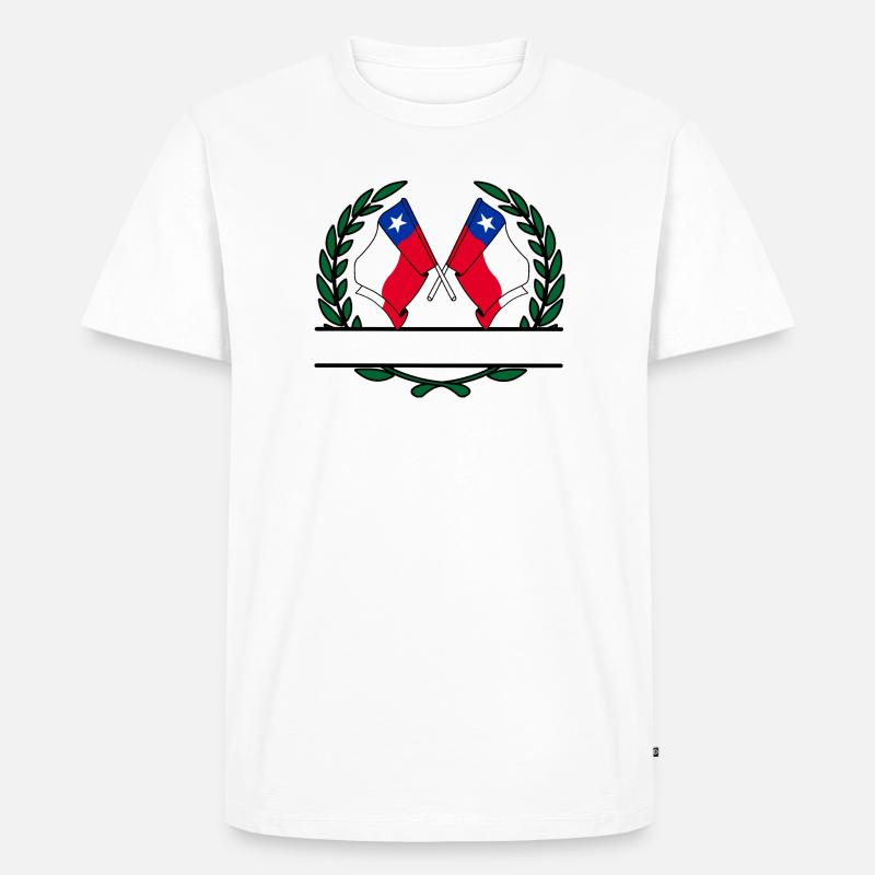 Fahnen Chile Lorbeerkranz Banner - Männer Premium Bio T-Shirt - Weiß