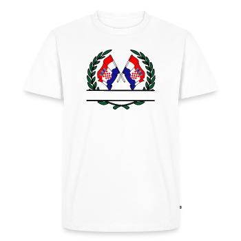 Drapeaux Croatie couronne de laurier bannière - T-shirt Premium bio Homme - blanc - Devant - Nico (187cm)
