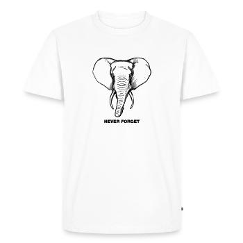 Elephant - Never forget - Men's Premium Organic T-Shirt - white - Front - Nico (187cm)