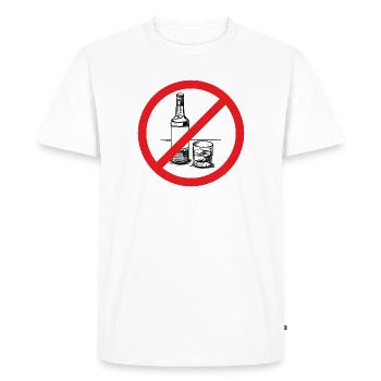 Alcohol prohibited! - Men's Premium Organic T-Shirt - white - Front - Nico (187cm)
