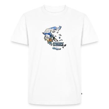 Watercolor Map Greece - Men's Premium Organic T-Shirt - white - Front - Nico (187cm)