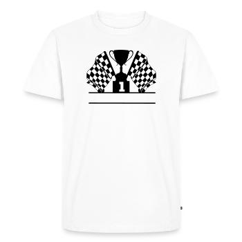 Car Racing Cup Flag Number 1 - Men's Premium Organic T-Shirt - white - Front - Nico (187cm)