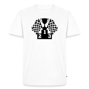 Car Racing Cup Flag Podium - Men's Premium Organic T-Shirt - white - Front - Nico (187cm)