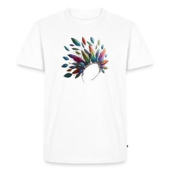 Colorful feathers. Vivid and detailed - Men's Premium Organic T-Shirt - white - Front - Nico (187cm)