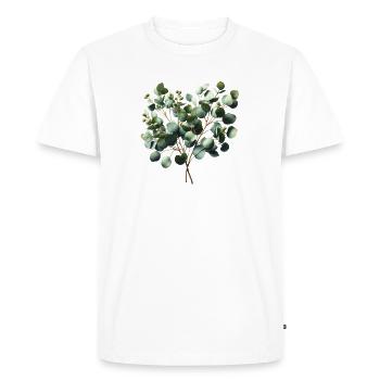 delicate watercolor illustration of a eucalyptus branch - Men's Premium Organic T-Shirt - white - Front - Nico (187cm)