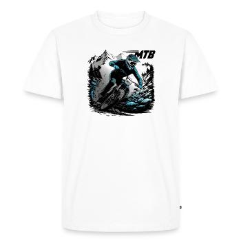 VTT Descente - T-shirt Premium bio Homme - blanc - Devant - Nico (187cm)