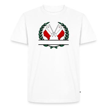 Flags Malta laurel wreath banner - Men's Premium Organic T-Shirt - white - Front - Nico (187cm)