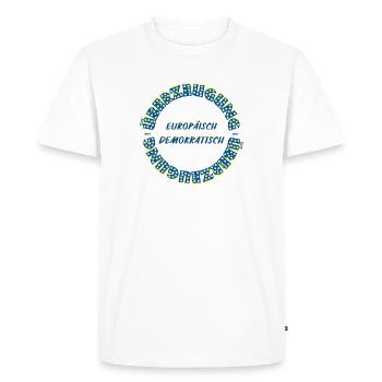 Texte circulaire du Démocrate européen par conviction - T-shirt Premium bio Homme - blanc - Devant - Nico (187cm)