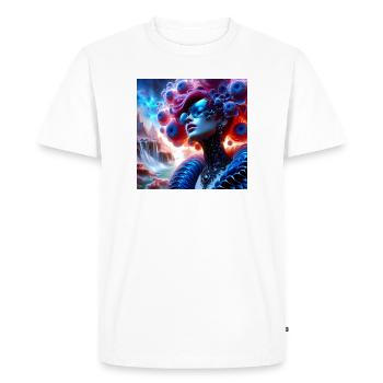 Portrait surréaliste et paysage futuriste - T-shirt Premium bio Homme - blanc - Devant - Nico (187cm)