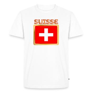 DRAPEAU SUISSE - T-shirt Premium bio Homme - blanc - Devant - Nico (187cm)