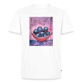 Myrtilles sur fond pastel - T-shirt Premium bio Homme - blanc - Devant - Nico (187cm)