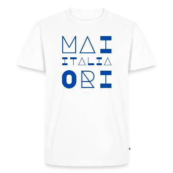 MAIORI-Geometric Abstract Art for Modern Fashion - Men's Premium Organic T-Shirt - white - Front - Nico (187cm)