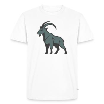 Mountain goat - Men's Premium Organic T-Shirt - white - Front - Nico (187cm)