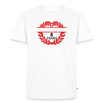 Name banner eight years, heart laurel wreath - Men's Premium Organic T-Shirt - white - Front - Nico (187cm)