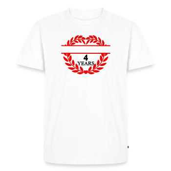 Banner name four years, heart laurel wreath - Men's Premium Organic T-Shirt - white - Front - Nico (187cm)