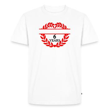 Name banner six years, heart laurel wreath - Men's Premium Organic T-Shirt - white - Front - Nico (187cm)