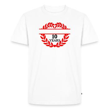 Name banner ten years, heart laurel wreath - Men's Premium Organic T-Shirt - white - Front - Nico (187cm)