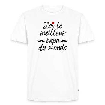 J ai le meilleur papa du monde - T-shirt Premium bio Homme - blanc - Devant - Nico (187cm)