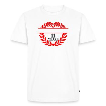 Name banner eleven years, heart laurel wreath - Men's Premium Organic T-Shirt - white - Front - Nico (187cm)