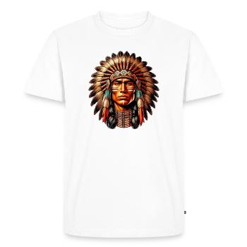 American Indian American Red Skin - Men's Premium Organic T-Shirt - white - Front - Nico (187cm)