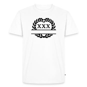 Thirty years, in Latin numerals laurel wreath - Men's Premium Organic T-Shirt - white - Front - Nico (187cm)
