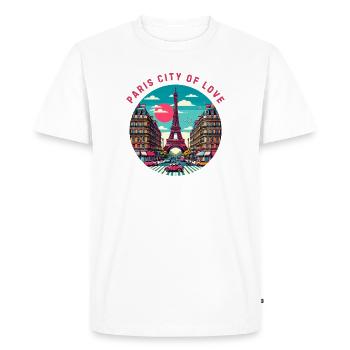Paris, ville de l’amour - T-shirt Premium bio Homme - blanc - Devant - Nico (187cm)
