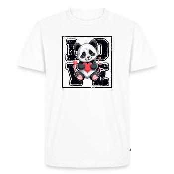 Amour du panda - T-shirt Premium bio Homme - blanc - Devant - Nico (187cm)