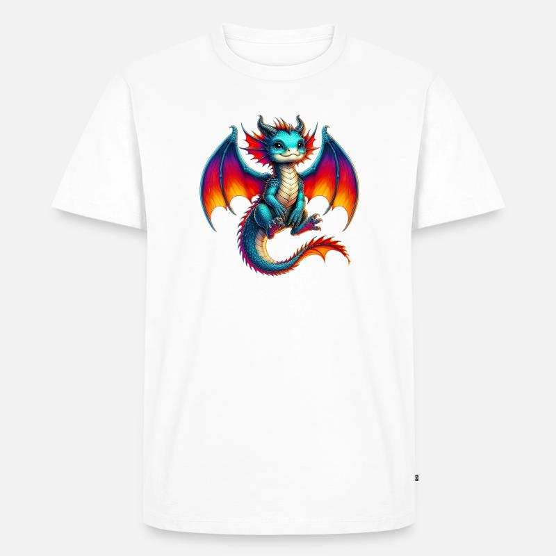 Drache - Männer Premium Bio T-Shirt - Weiß