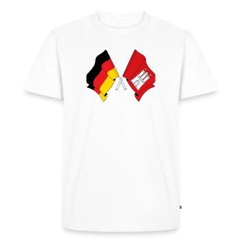 Flag Germany flag Hamburg crossed - Men's Premium Organic T-Shirt - white - Front - Nico (187cm)