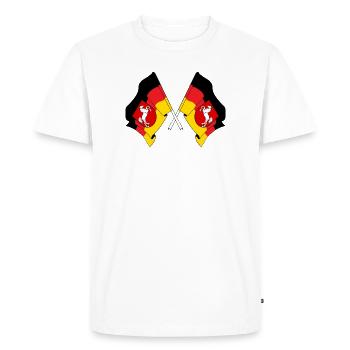 Vaggen crossed Lower Saxony - Men's Premium Organic T-Shirt - white - Front - Nico (187cm)
