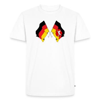 Flag of Germany and flag of Lower Saxony crossed - Men's Premium Organic T-Shirt - white - Front - Nico (187cm)