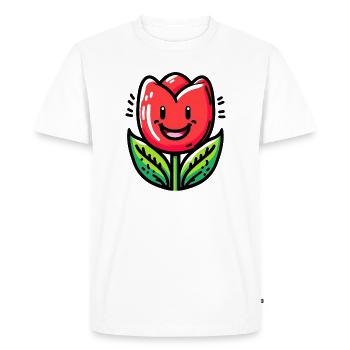 Tulipe - T-shirt Premium bio Homme - blanc - Devant - Nico (187cm)