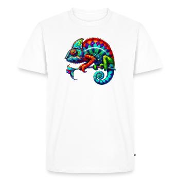Chameleon - Men's Premium Organic T-Shirt - white - Front - Nico (187cm)