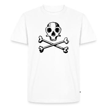 Skull and Bones 1c - Men's Premium Organic T-Shirt - white - Front - Nico (187cm)