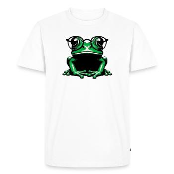 Frog with Glasses - Men's Premium Organic T-Shirt - white - Front - Nico (187cm)