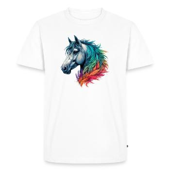 Cheval - T-shirt Premium bio Homme - blanc - Devant - Nico (187cm)