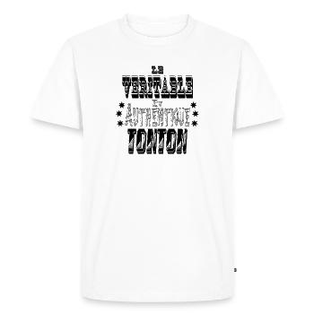 Le Véritable et Authentique Tonton - T-shirt Premium bio Homme - blanc - Devant - Nico (187cm)