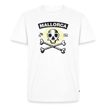 Majorque – Per mille pirate sous les palmiers - T-shirt Premium bio Homme - blanc - Devant - Nico (187cm)
