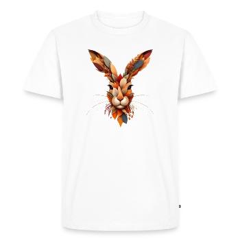 Un lapin, conçu à partir de différentes feuilles - T-shirt Premium bio Homme - blanc - Devant - Nico (187cm)