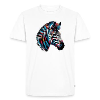 Zèbre - T-shirt Premium bio Homme - blanc - Devant - Nico (187cm)