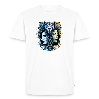 Conception fantastique de têtes de lion et de têtes de - T-shirt Premium bio Homme - blanc - Devant - Nico (187cm)