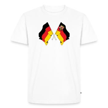 Drapeau de l’Allemagne, Rhénanie-Palatinat - T-shirt Premium bio Homme - blanc - Devant - Nico (187cm)